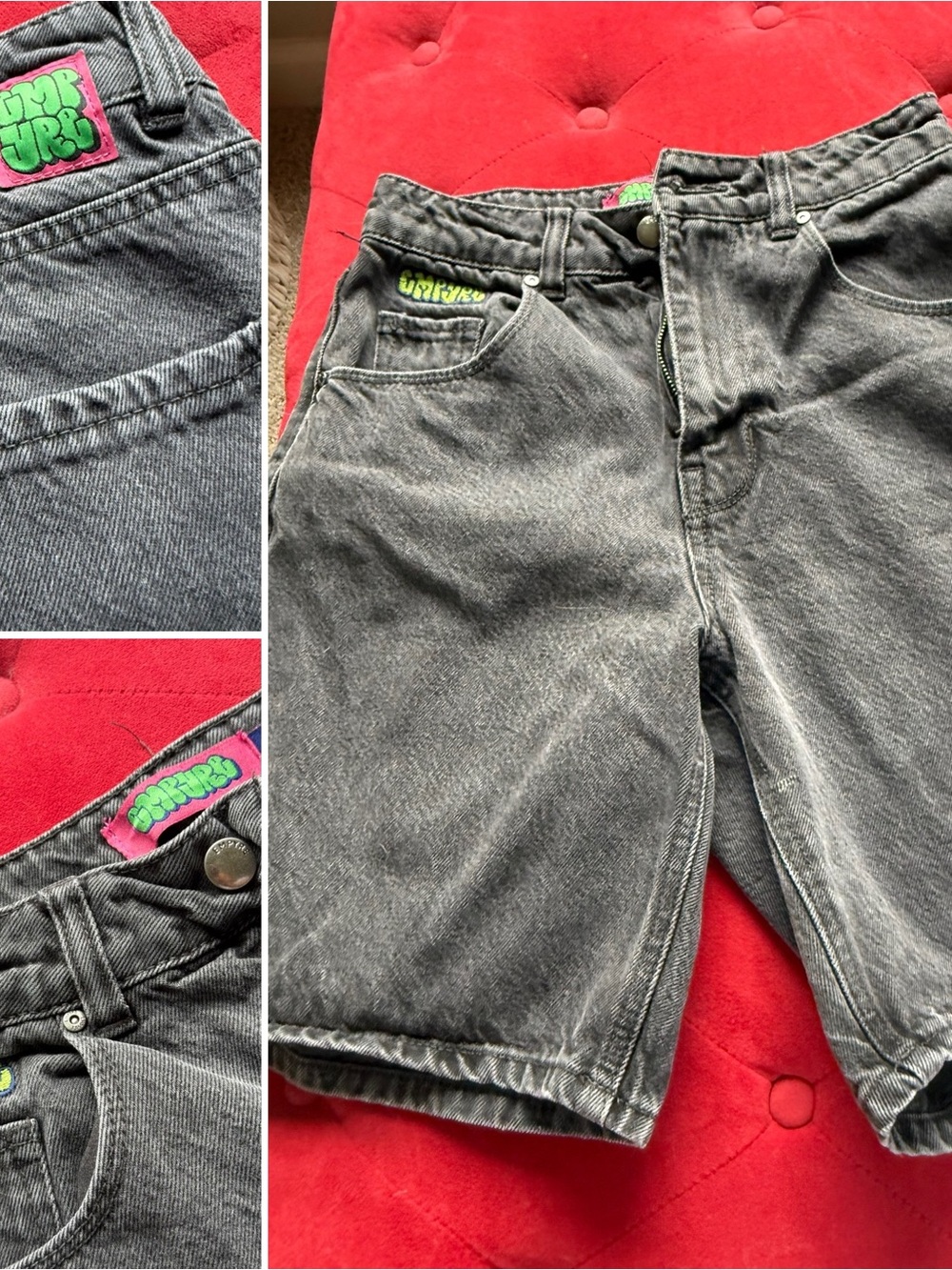 Empyre Tori black Washed Denim Shorts